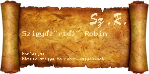 Szigyártó Robin névjegykártya